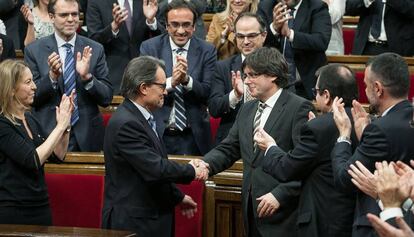 Carles Puigdemont, investit president de la Generalitat. 