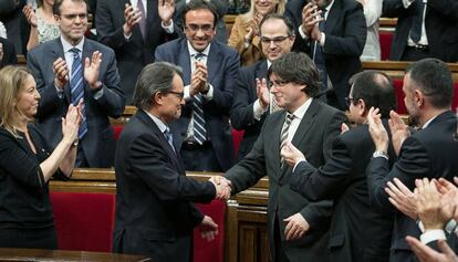 Carles Puigdemont, investit president de la Generalitat.