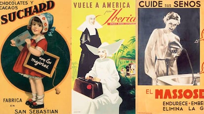 Tres de los carteles de la colección de Carlos Velasco.