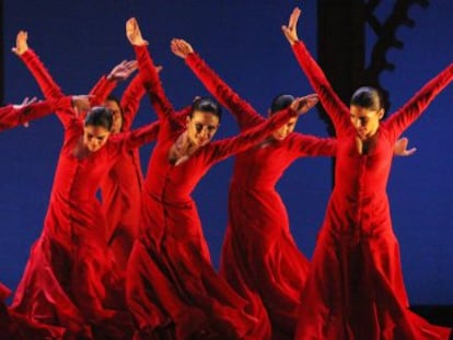 Un momento del espect&aacute;culo Met&aacute;fora, del Ballet Flamenco de Andaluc&iacute;a, que abri&oacute; el viernes el Festival de Jerez.