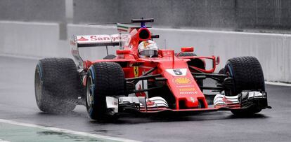 El Ferrari de Vettel, en Monza.