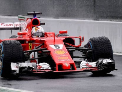 El Ferrari de Vettel, en Monza.
