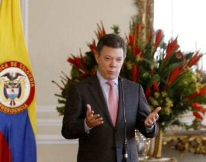 El presidente de Colombia, Juan Manuel Santos este martes.