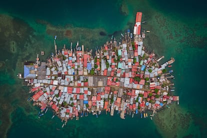Vista aérea de la isla Cartí Sugdub, el 11 de octubre de 2023.