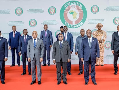 Los jefes de Estado de la Cedeao, el pasado domingo en Accra (Ghana).