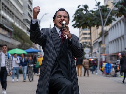 Cristian Ruiz, actor colombiano que encarna a Jorge Eliécer Gaitán, en Bogotá, el 28 de octubre de 2022.