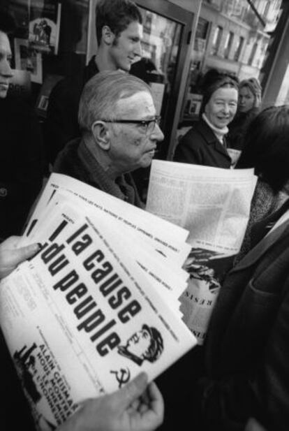 Jean-Paul Sartre (París, 1905-1980; Nobel de Literatura en 1964) y Simone de Beauvoir (París, 1908-1986), en 1970.