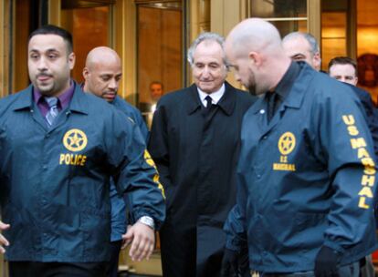 Bernard Madoff leaves a Manhattan courthouse in June 2009.