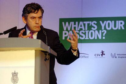 El ministro de Economía británico, Gordon Brown, durante una reciente conferencia en Londres.