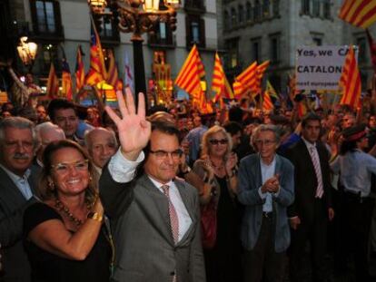 Artur Mas a la plaça de Sant Jaume de Barcelona.