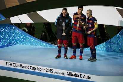 Messi, Luis Suarez y Andres Iniesta, los mejores jugadores del torneo