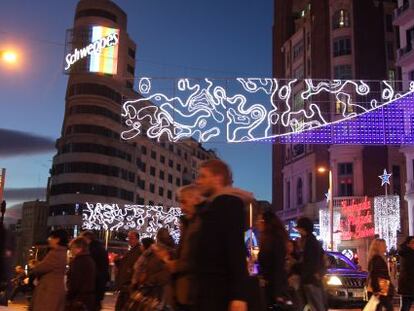 La Gran V&iacute;a durante las Navidades del a&ntilde;o pasado.