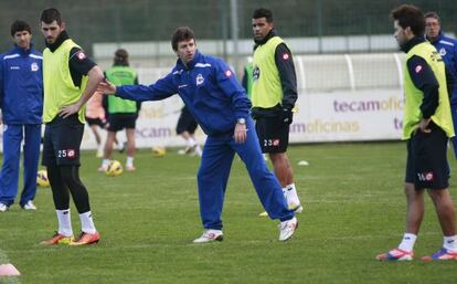 Domingos, en un entreno con el Depor.