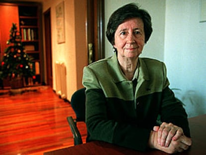 Margarita Salas en su domicilio, en Madrid.