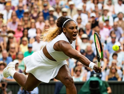 Serena Williams durante la final individual femenina de Wimbledon 2019. Londres, 13 de julio.