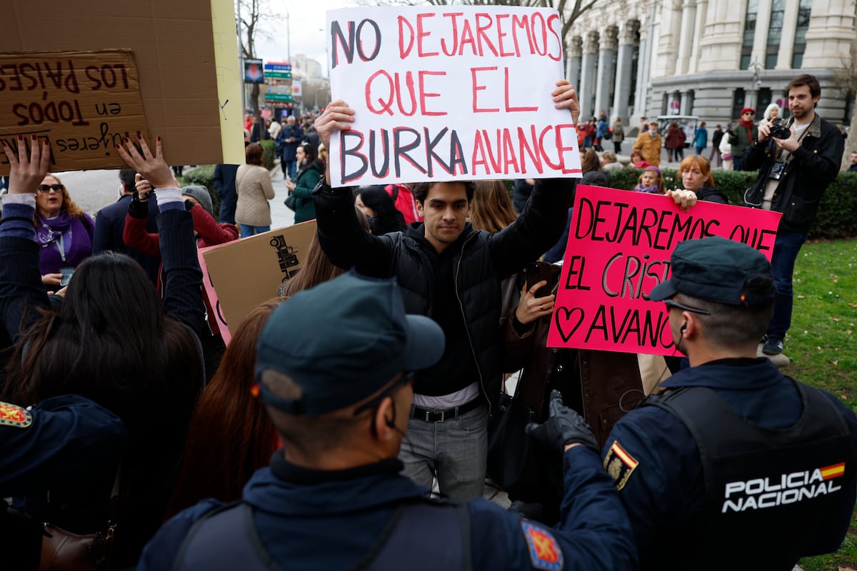 Diez neonazis detenidos por desórdenes en la manifestación del 8-M en Madrid
