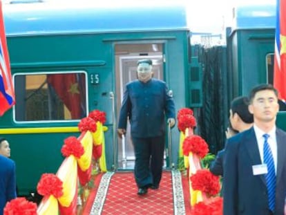 El líder de Coreal del Norte ha recorrido 4.500 kilómetros en tren y coche para llegar desde Pyongyang hasta la capital de Vietnam