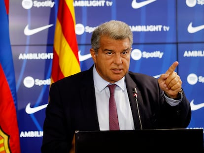 Joan Laporta, presidente del FC Barcelona, este miércoles durante un acto.