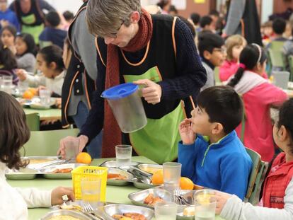 Un comedor escolar de un colegio de Barcelona.