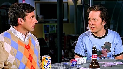 Steve Carell and Paul Rudd in 'The 40-Year-Old Virgin.'