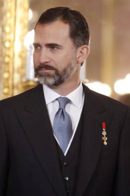 El príncipe Felipe, el pasado miércoles durante la tradicional recepción al cuerpo diplomático con motivo del nuevo año.