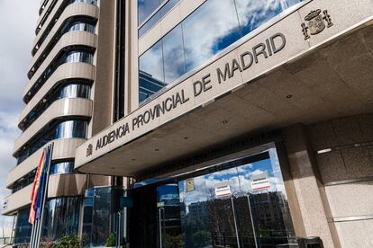 Fachada de la Audiencia Provincial de Madrid, el pasado mes de marzo.