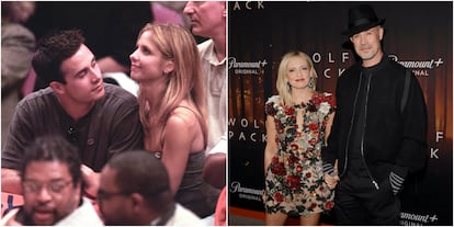 Sarah Michelle Gellar y Freddie Prinze Jr. (23 años casados). Los dos actores forman uno de los matrimonios más longevos y estables de la industria, y su secreto lo confesó la propia Gellar el 25 de abril de 2025 en el programa ‘Today With Jenna & Friends’: "¡Tener baños separados!". Una respuesta con un tono de humor que se suma a la que dio en 2024 a ‘Fox News Digital’. Entonces, brindó una versión más reflexiva sobre las claves de su matrimonio: “Creo que mantener una relación duradera y sana requiere esfuerzo. No importa si se trata de una amistad, una relación laboral o un matrimonio”, afirmó entonces. Gellar y Prinze se conocieron en la película 'Sé lo que hicisteis el último verano' (1997), pero no fue hasta el año 2000 cuando empezaron su relación. Un año después, en 2001, se comprometieron y en 2002 se casaron en México. Hasta 2009 no dieron la bienvenida a su primera hija, Charlotte Grace. Y en 2012 llegó su hermano, Rocky James.