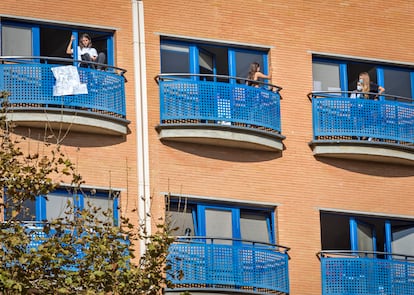 Estudiantes del Galileo Galileo, durante el confinamiento del pasado septiembre.