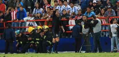 Fierro celebra su gol frente a Pachuca.