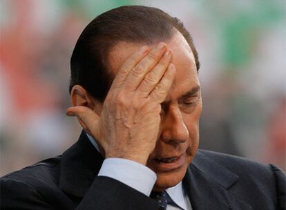 Silvio Berlusconi, en una imagen tomada el 27 de septiembre durante un mitin en Milán.