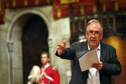 El poeta y arquitecto Joan Margarit da el pregón de la Mercè que inaugura las fiestas de Barcelona, en septiembre de 2010.