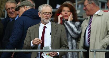 Jeremy Corbyn, en el partido Inglaterra-Francia. 