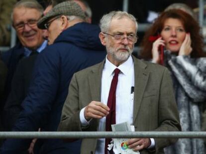 Jeremy Corbyn, en el partido Inglaterra-Francia. 