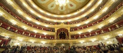 Vista interior del Teatro Bolshoi de Moscú.