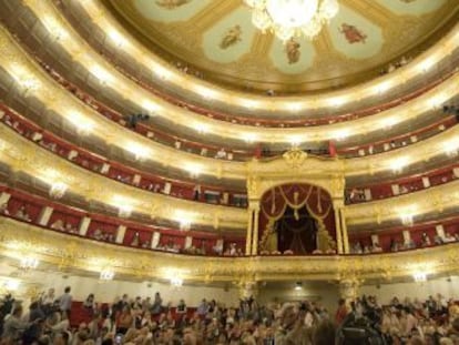 Vista interior del Teatro Bolshoi de Mosc&uacute;. 