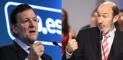 Rajoy y Rubalcaba.