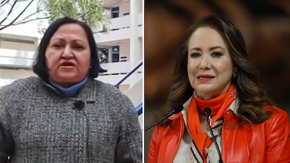 La maestra Martha Rodríguez, quien ya fue despedida de la UNAM, y la ministra Yasmín Esquivel.