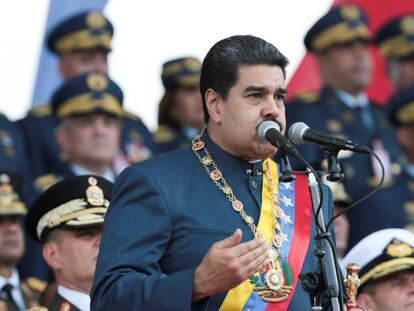 Nicol&aacute;s Maduro, esta semana durante un desfile militar. 