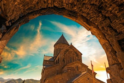 La catedral de Svetitskhoveli, del siglo XI, en Mtskheta, cerca de Tiflis.