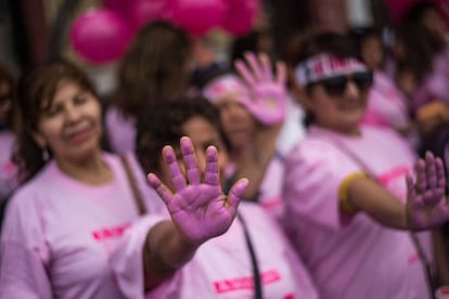 Marcha por los derechos de las mujeres, este mes, en Lima.