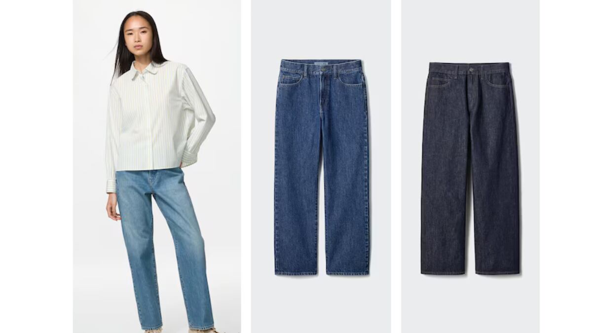 Vaqueros rectos Uniqlo para mujer.