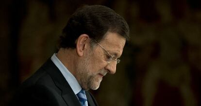 El presidente del Gobierno, Mariano Rajoy, en La Moncloa.