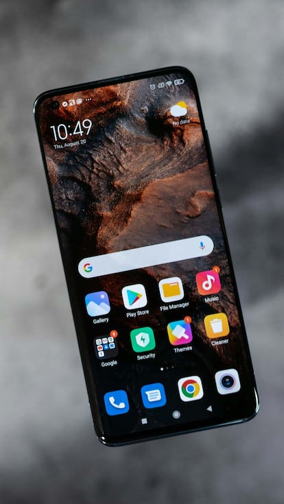 Imagen de una pantalla en un teléfono de Xiaomi