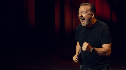Ricky Gervais, en un momento del monólogo 'Armageddon'.