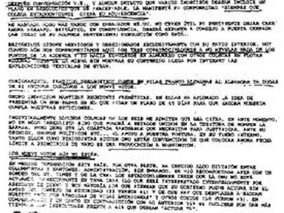 Copia de las comunicaciones telegráficas remitidas por el embajador español en la ONU, Inocencio Arias, a la ministra de Exteriores, Ana Palacio.