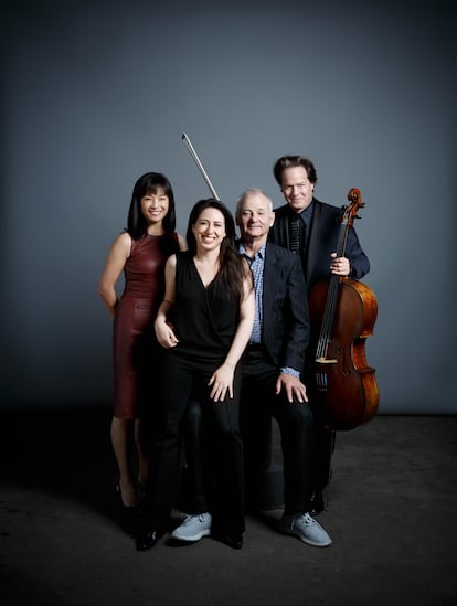 Mira Wang, Vanessa Pérez, Bill Murray y Jan Vogler, en un retrato de promoción de su espectáculo.