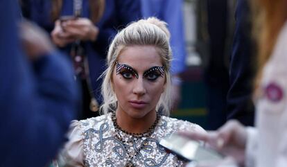 Lady Gaga, en el desfile de Tommy Hilfiger, el pasado febrero en California.