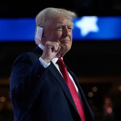 Republican presidential candidate and former president, Donald Trump, speaks during the final day of the Republican National Convention Thursday, July 18, 2024, in Milwaukee. (AP Photo/Nam Y. Huh)