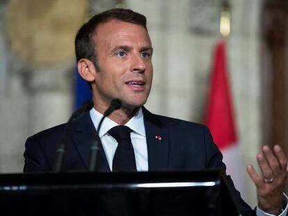 El presidente francés, Emmanuel Macron, en Canadá para participar en el G7