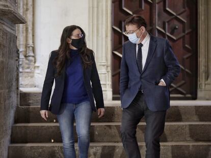 Mónica Oltra y Ximo Puig, la pasada semana en el Palau de la Generalitat